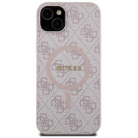 Guess 4G Collection Leather Metal Logo MagSafe Case for iPhone 14/15/13 - Pink