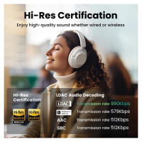 Ugreen HP202 HiTune Max5 on-ear wireless headphones with hybrid ANC noise reduction - white