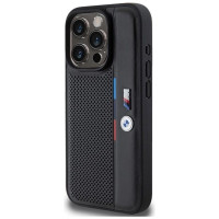 BMW Perforated Tricolor Line case for iPhone 15 Pro Max - black