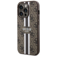 Guess 4G Printed Stripes MagSafe case for iPhone 15 Pro - brown