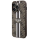 Guess 4G Printed Stripes MagSafe case for iPhone 15 Pro - brown