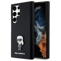 Karl Lagerfeld Silicone Ikonik Metal Pin case for Samsung Galaxy S23 Ultra - black