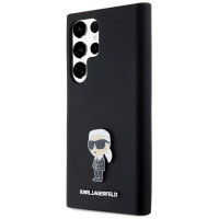 Karl Lagerfeld Silicone Ikonik Metal Pin case for Samsung Galaxy S23 Ultra - black