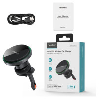 Choetech T204-F magnetic car holder with 15W wireless charging - black