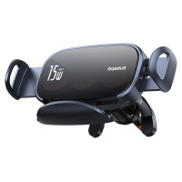 Baseus LightChaser BS-CM029 car holder with triple coil inductive charger - black