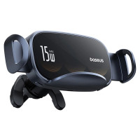 Baseus LightChaser BS-CM029 car holder with triple coil inductive charger - black