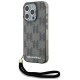 Karl Lagerfeld IML Mono KL Pattern & Cord case for iPhone 15 Pro - black