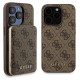 Guess 4G Metal Logo case set for iPhone 15 Pro + 5000mAh MagSafe power bank - brown