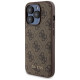 Guess 4G Metal Logo case set for iPhone 15 Pro + 5000mAh MagSafe power bank - brown
