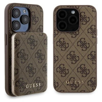 Guess 4G Metal Logo case set for iPhone 15 Pro Max + 5000mAh MagSafe power bank - brown
