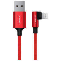 Ugreen US299 60555 angled Lightning / USB-A MFi cable 2.4A 1m - red