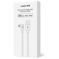 Ugreen US299 60555 angled Lightning / USB-A MFi cable 2.4A 1m - red
