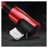 Ugreen US299 60555 angled Lightning / USB-A MFi cable 2.4A 1m - red