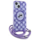 Karl Lagerfeld IML Crossbody Monogram Karl & Choupette Head MagSafe case for iPhone 15 / 14 / 13 - purple