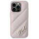 Karl Lagerfeld Diagonal Quilted Script case for iPhone 15 Pro Max - pink