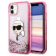 Karl Lagerfeld Glitter Karl Head iPhone 11/XR Case - Pink