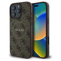 Guess 4G Ring Classic Logo MagSafe iPhone 16 Pro Case - Brown