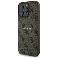 Guess 4G Ring Classic Logo MagSafe iPhone 16 Pro Case - Brown
