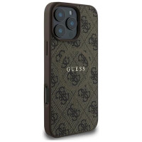 Guess 4G Ring Classic Logo MagSafe iPhone 16 Pro Case - Brown