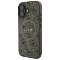 Guess 4G Ring Classic Logo MagSafe iPhone 16 Plus Case - Brown