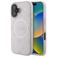 Guess Saffiano Peony Classic Logo MagSafe iPhone 16 Plus Case - Pink