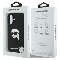 Karl Lagerfeld Silicone Karl Head Print MagSafe iPhone 16 Case - Black
