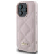 Guess Quilted Metal Logo iPhone 16 Pro Case - Pink