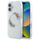 Guess IML Flowers Wreath MagSafe iPhone 16 Case - Clear