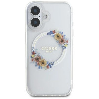Guess IML Flowers Wreath MagSafe iPhone 16 Case - Clear