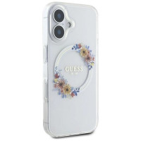 Guess IML Flowers Wreath MagSafe iPhone 16 Case - Clear
