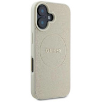 Guess Grained Ring MagSafe case for iPhone 16 - beige