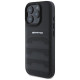 Mercedes AMG Leather Debossed Lines Black Logo iPhone 16 Pro Max Case - Black