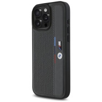BMW M Perforated Tricolor Detail Line iPhone 16 Pro Case - Dark Gray