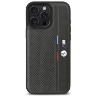 BMW M Perforated Tricolor Detail Line iPhone 16 Pro Case - Dark Gray