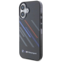 BMW Motosport IML Random Stripes iPhone 16 Plus Case - Black