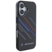 BMW Motosport IML Random Stripes iPhone 16 Plus Case - Black