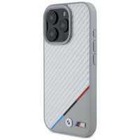 BMW M Carbon Tricolor Line MagSafe Case for iPhone 16 Pro Max - Gray