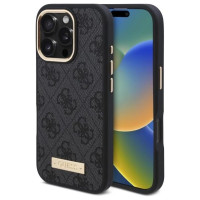 Guess 4G Logo Plate MagSafe Case for iPhone 16 Pro - Black