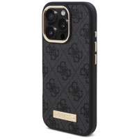 Guess 4G Logo Plate MagSafe Case for iPhone 16 Pro - Black