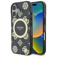 Guess IML Peony On 4G Background MagSafe case for iPhone 16 - black