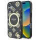 Guess IML Peony On 4G Background MagSafe case for iPhone 16 - black