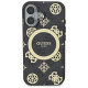 Guess IML Peony On 4G Background MagSafe case for iPhone 16 - black