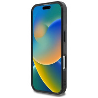 Guess IML Peony On 4G Background MagSafe case for iPhone 16 - black