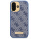 Guess 4G Logo Plate MagSafe iPhone 16 Case - Blue