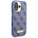 Guess 4G Logo Plate MagSafe iPhone 16 Case - Blue
