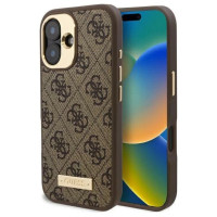 Guess 4G Logo Plate MagSafe iPhone 16 Plus Case - Brown