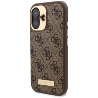 Guess 4G Logo Plate MagSafe iPhone 16 Plus Case - Brown