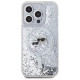Karl Lagerfeld Liquid Glitter Karl & Choupette Head Magsafe Case for iPhone 15 Pro Max - Clear