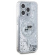 Karl Lagerfeld Liquid Glitter Karl & Choupette Head Magsafe Case for iPhone 15 Pro Max - Clear