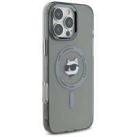 Karl Lagerfeld IML Metal Choupette Head MagSafe Case for iPhone 16 Pro Max - Black
